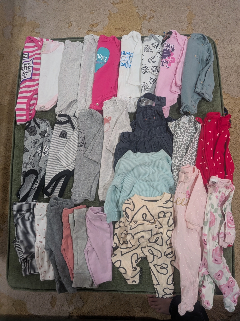 Newborn Baby Girl Bundle 29 Pieces Perfect Mix And Match 4 Sleepers, 3 Swaddles